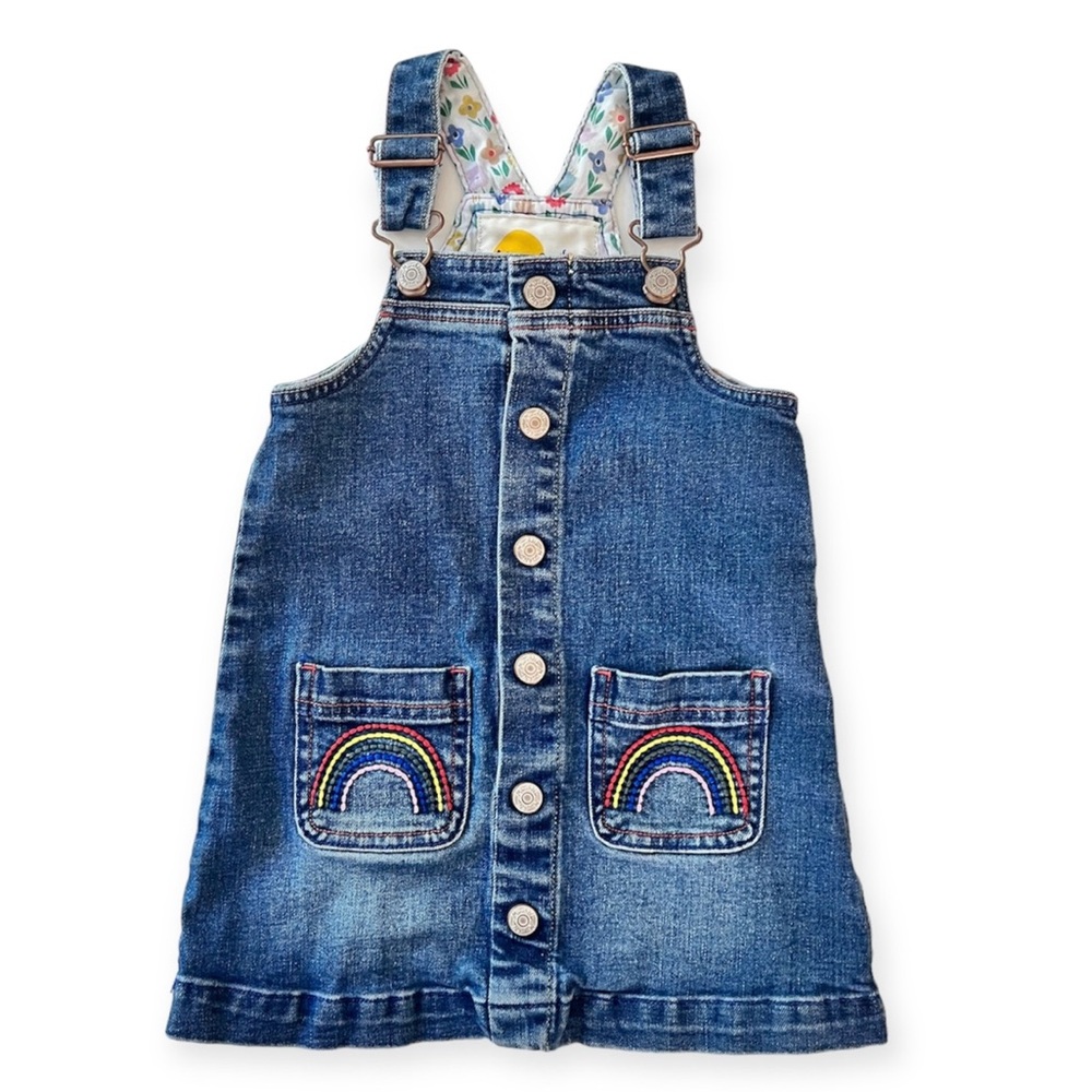 Mini Boden denim jumper dress 3/4